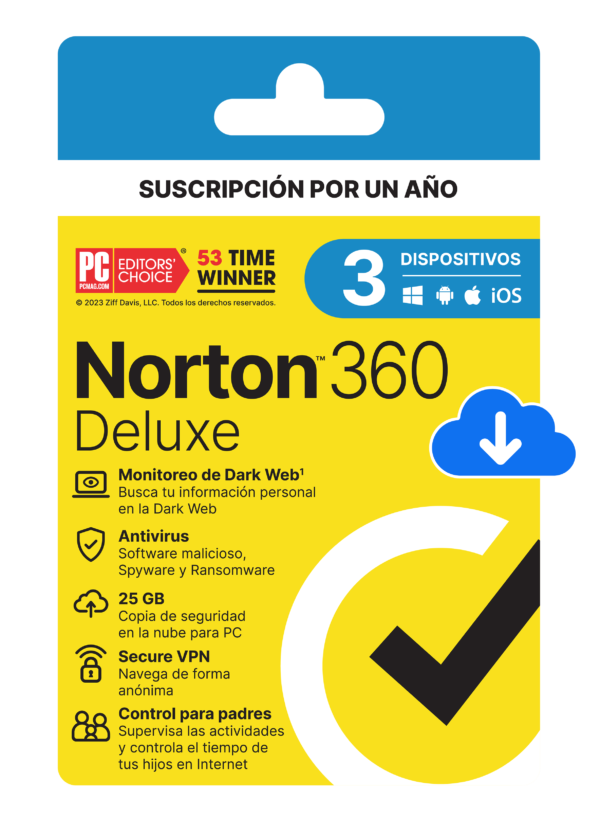 NORTON 360 DELUXE 3 DISPOSITIVOS 1 AÑO